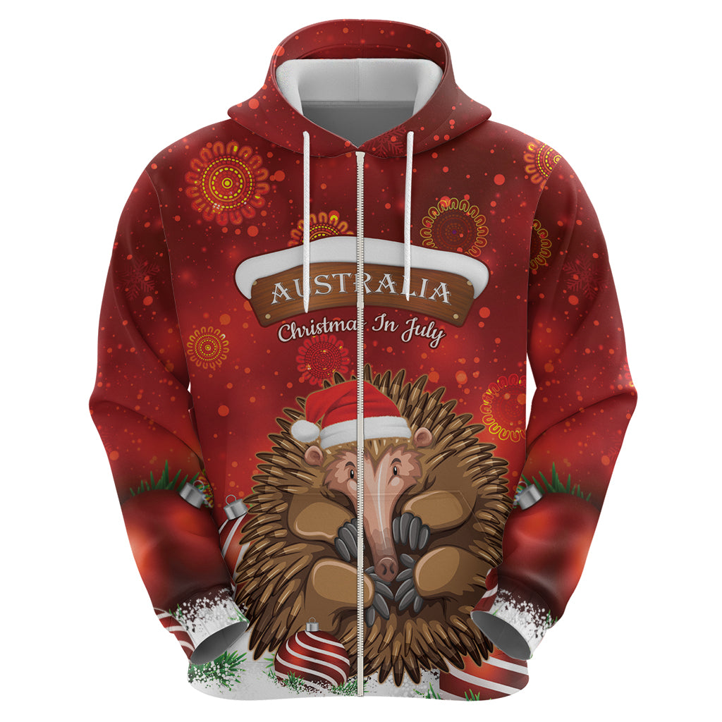 Australia Christmas In July Hoodie Echidna Santa Claus - Vibe Hoodie Shop