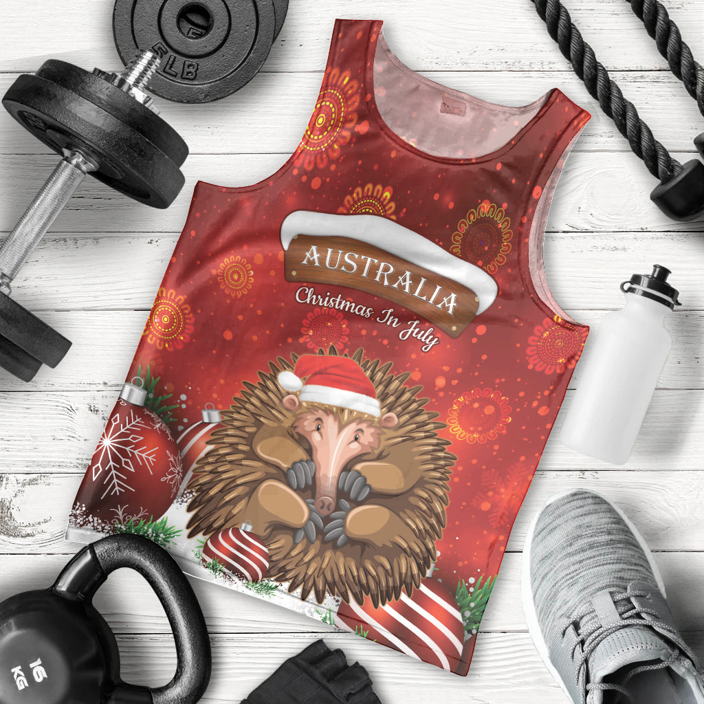 Australia Christmas In July Men Tank Top Echidna Santa Claus - Vibe Hoodie Shop
