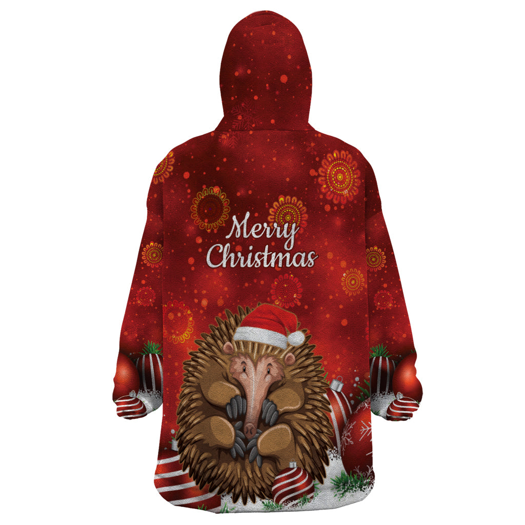 Australia Christmas In July Wearable Blanket Hoodie Echidna Santa Claus - Vibe Hoodie Shop