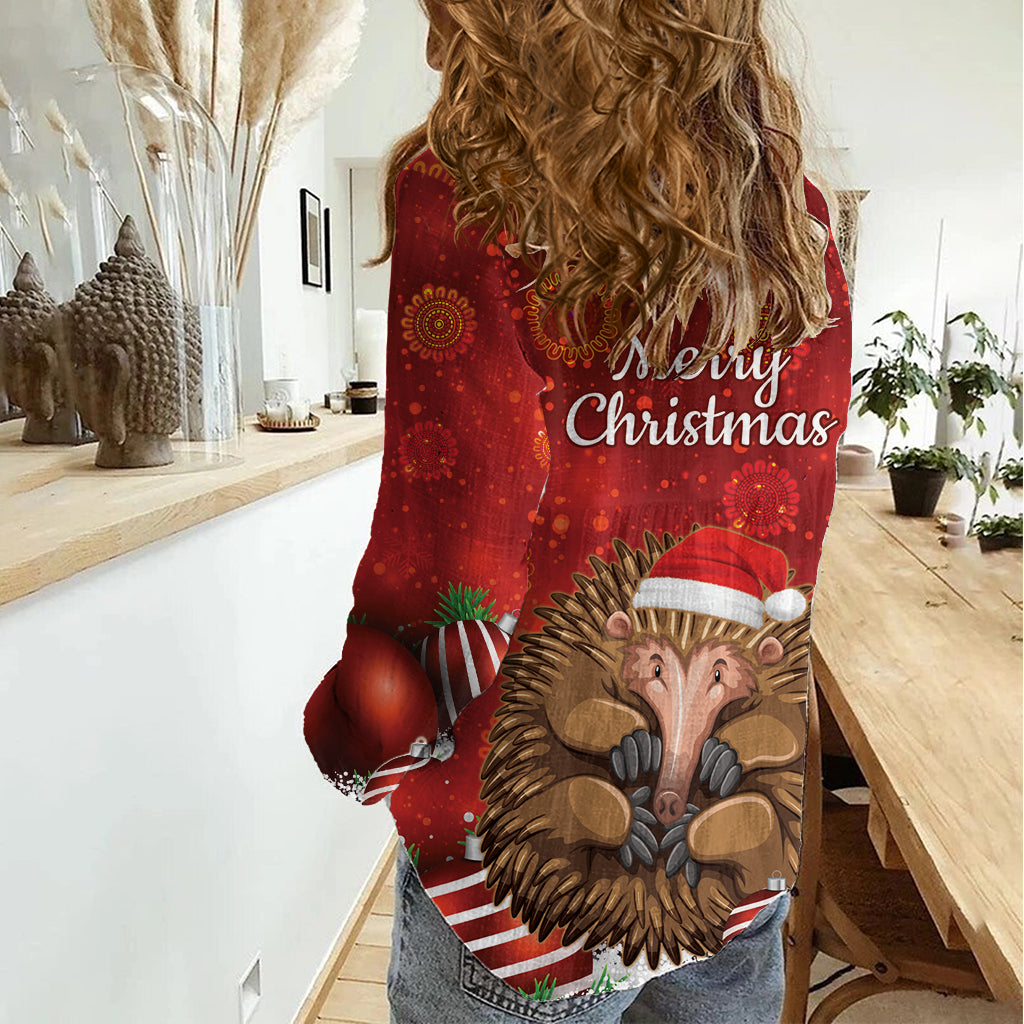 Australia Christmas In July Women Casual Shirt Echidna Santa Claus - Vibe Hoodie Shop