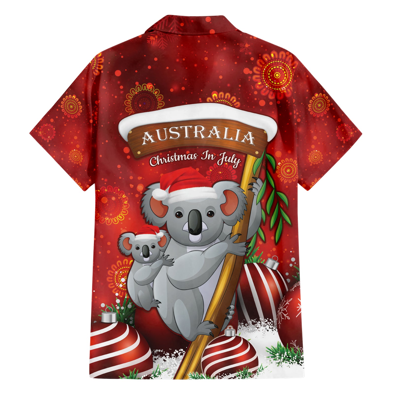 Australia Koala Hawaiian Shirt Christmas In July - Red - Vibe Hoodie Shop