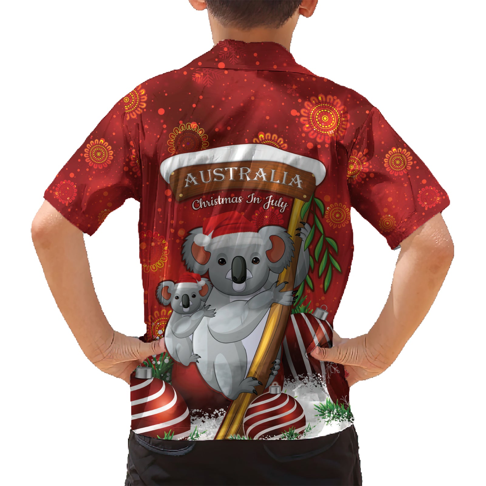 Australia Koala Hawaiian Shirt Christmas In July - Red - Vibe Hoodie Shop