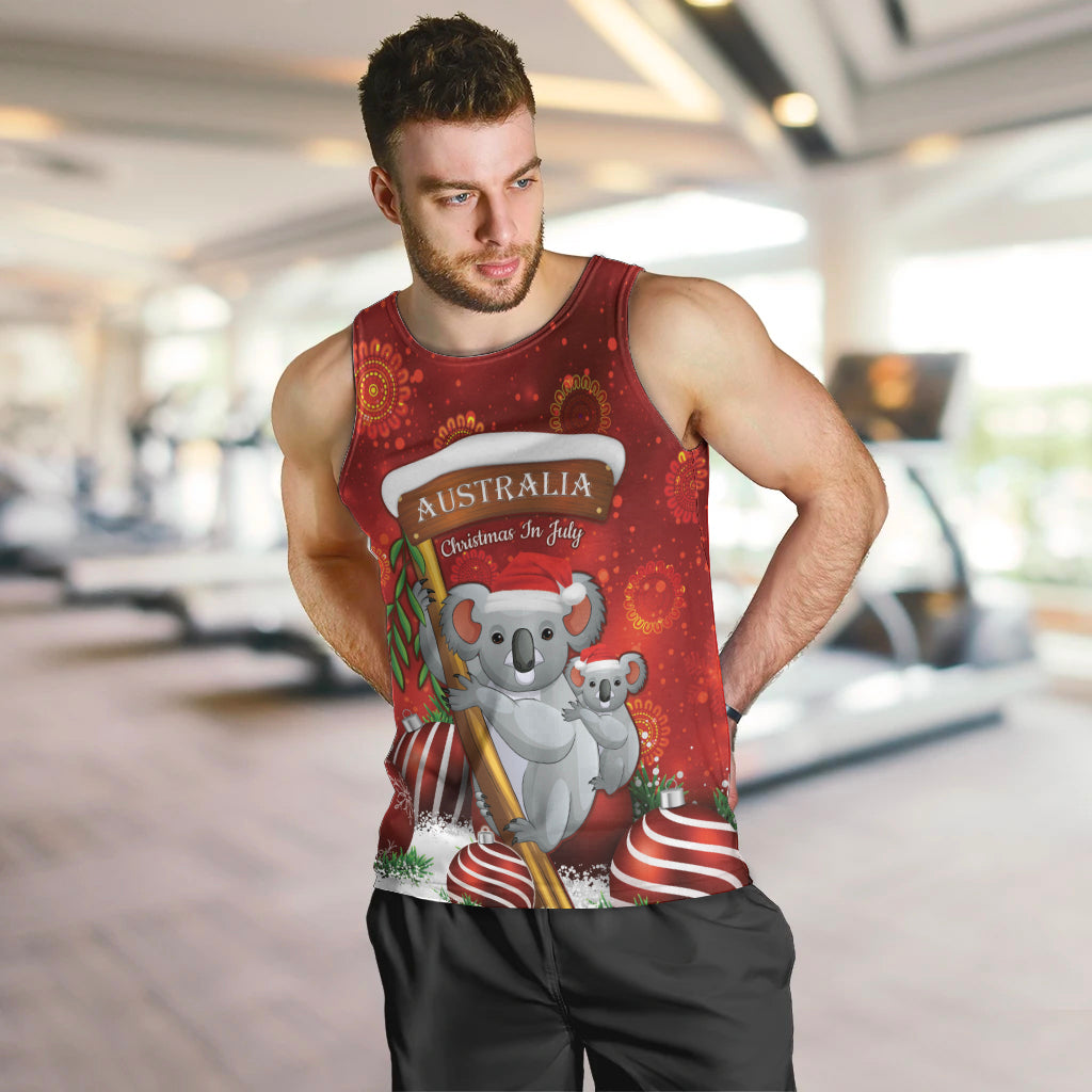 Australia Koala Men Tank Top Christmas In July - Red - Vibe Hoodie Shop