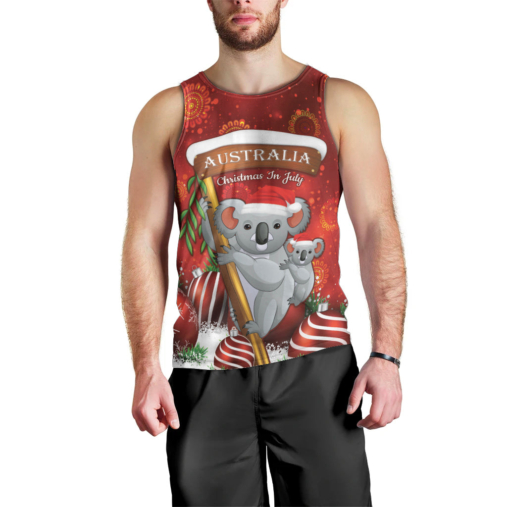 Australia Koala Men Tank Top Christmas In July - Red - Vibe Hoodie Shop