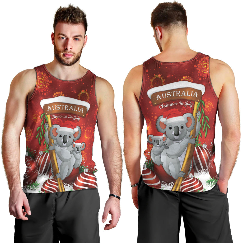 Australia Koala Men Tank Top Christmas In July - Red - Vibe Hoodie Shop