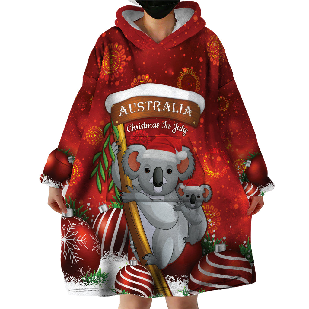 Australia Koala Wearable Blanket Hoodie Christmas In July - Red - Vibe Hoodie Shop