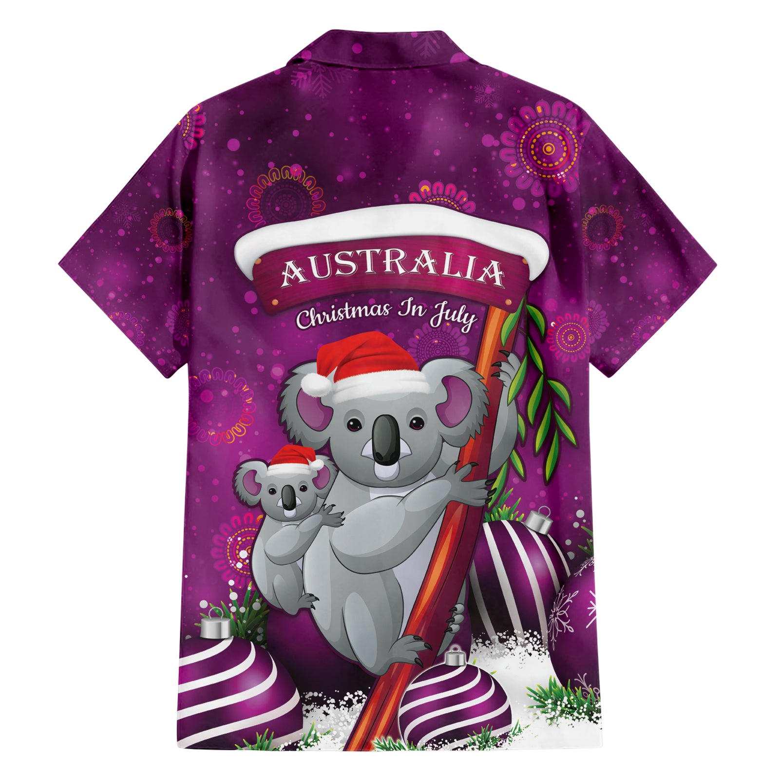 Australia Koala Hawaiian Shirt Christmas In July - Purple - Vibe Hoodie Shop