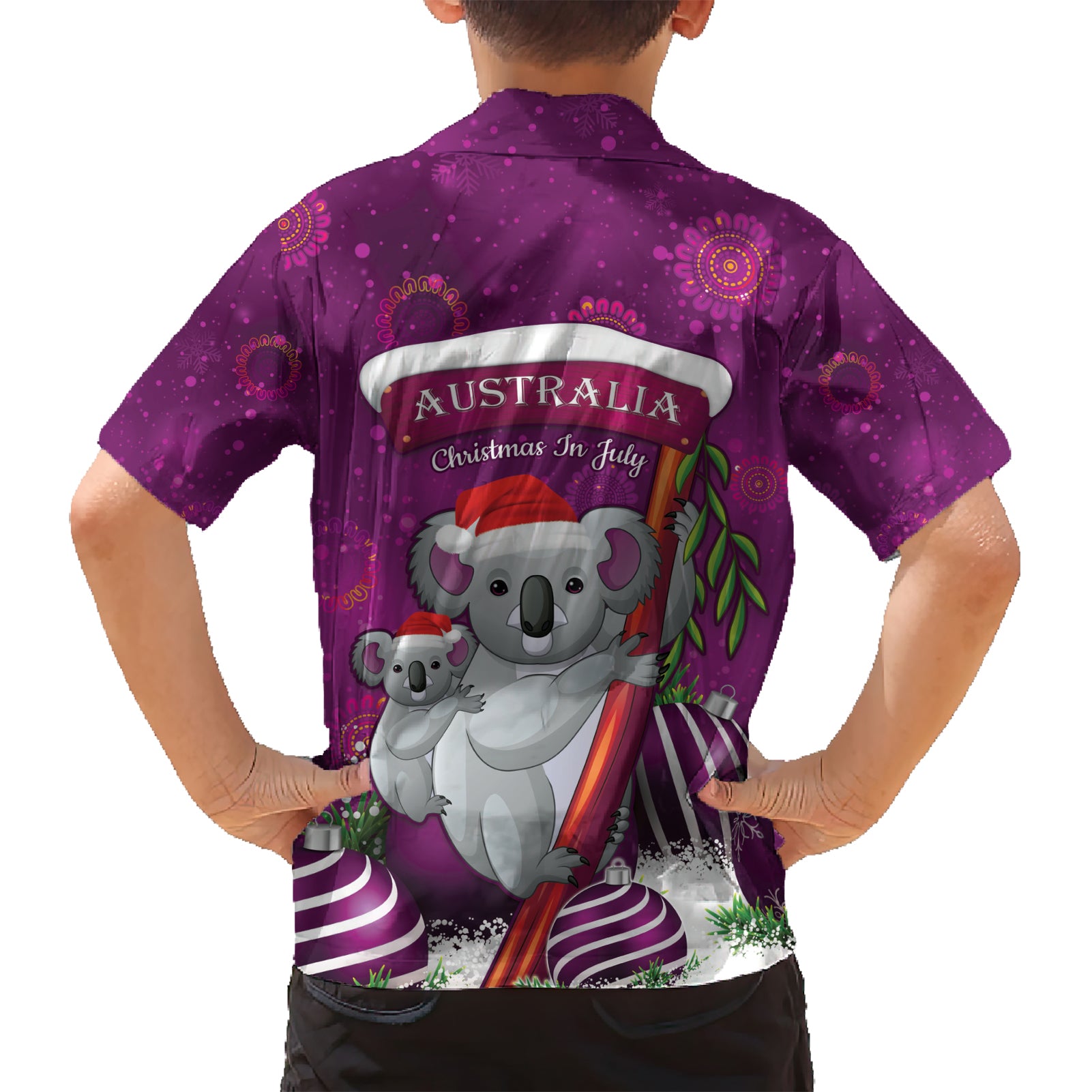 Australia Koala Hawaiian Shirt Christmas In July - Purple - Vibe Hoodie Shop