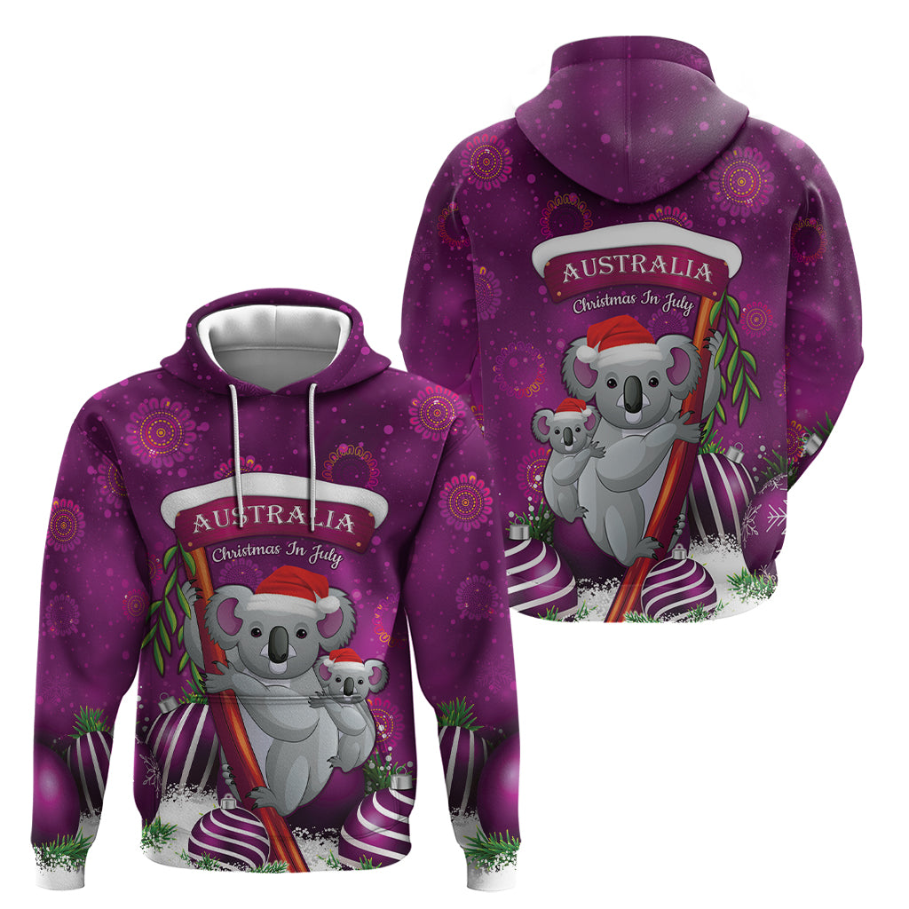 Australia Koala Hoodie Christmas In July - Purple - Vibe Hoodie Shop