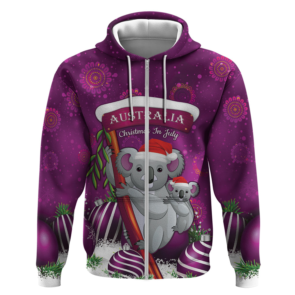 Australia Koala Hoodie Christmas In July - Purple - Vibe Hoodie Shop