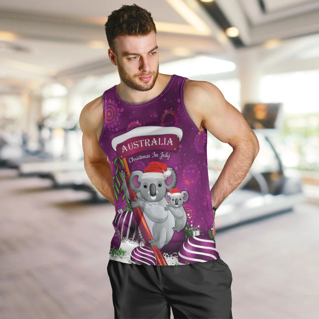 Australia Koala Men Tank Top Christmas In July - Purple - Vibe Hoodie Shop