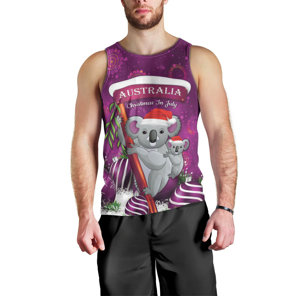 Australia Koala Men Tank Top Christmas In July - Purple - Vibe Hoodie Shop