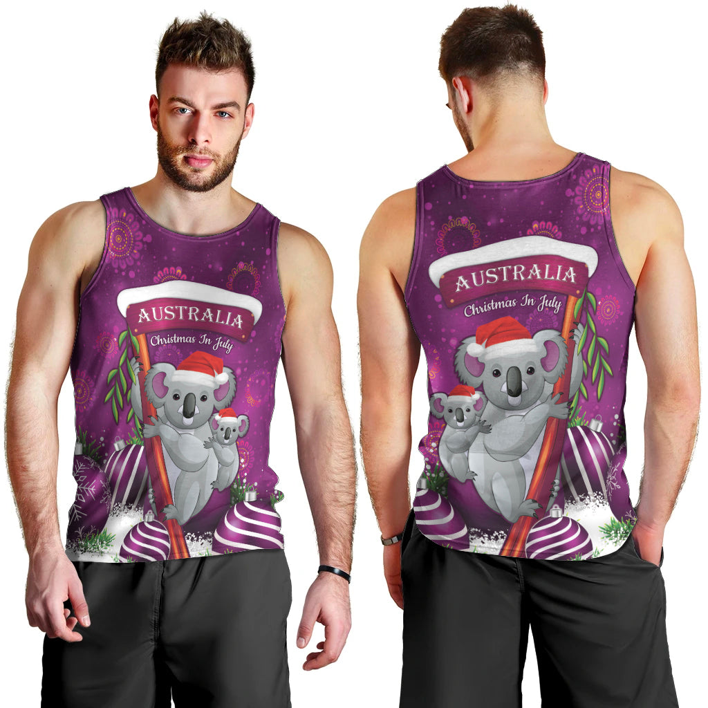 Australia Koala Men Tank Top Christmas In July - Purple - Vibe Hoodie Shop