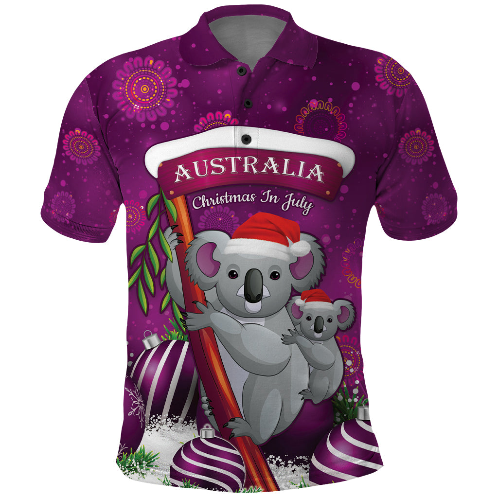 Australia Koala Polo Shirt Christmas In July - Purple - Vibe Hoodie Shop
