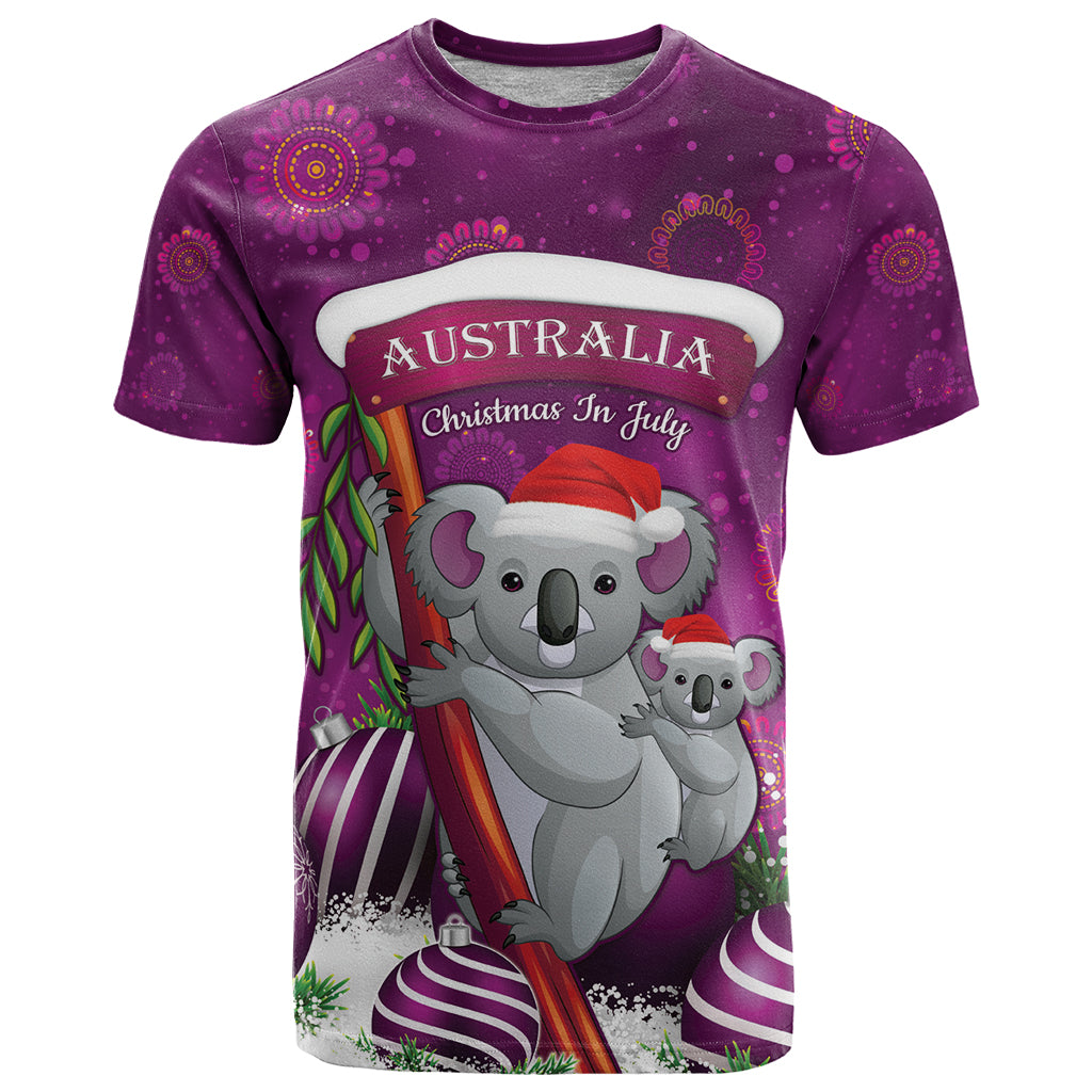 Australia Koala T Shirt Christmas In July - Purple - Vibe Hoodie Shop