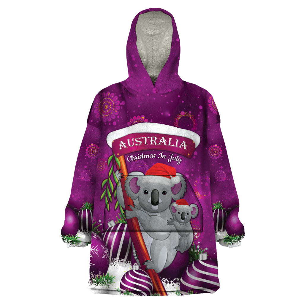 Australia Koala Wearable Blanket Hoodie Christmas In July - Purple - Vibe Hoodie Shop