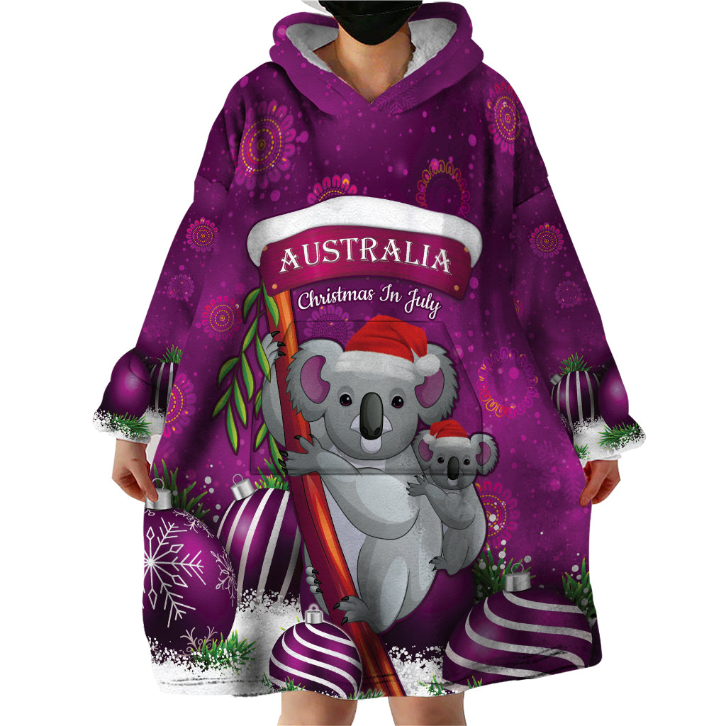 Australia Koala Wearable Blanket Hoodie Christmas In July - Purple - Vibe Hoodie Shop