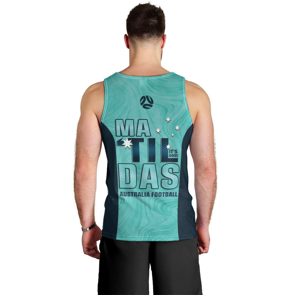 Australia Soccer Men Tank Top Raso Matildas Turquoise Version - Vibe Hoodie Shop