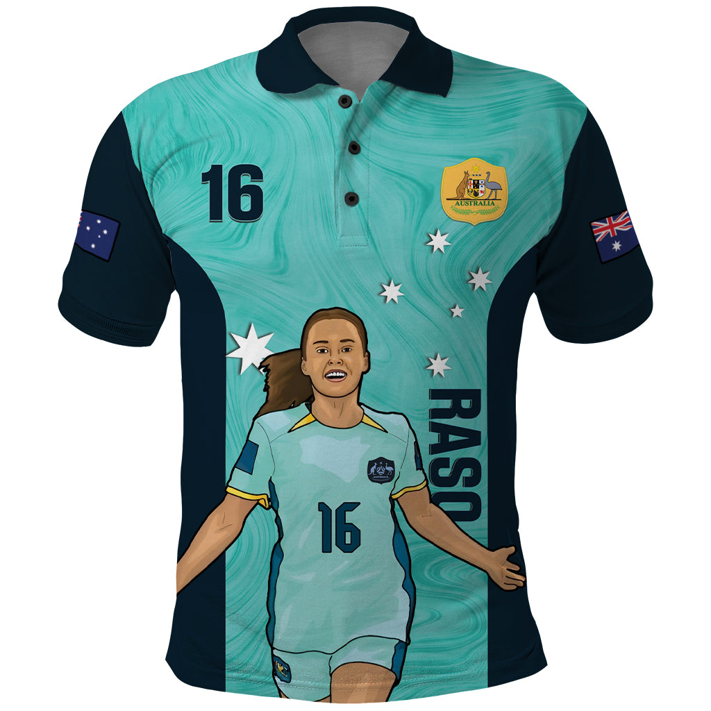 Australia Soccer Polo Shirt Raso Matildas Turquoise Version - Vibe Hoodie Shop