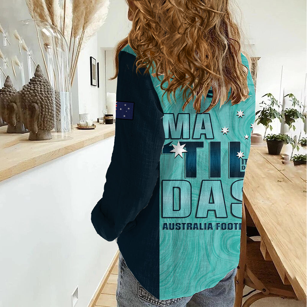Australia Soccer Women Casual Shirt Raso Matildas Turquoise Version - Vibe Hoodie Shop