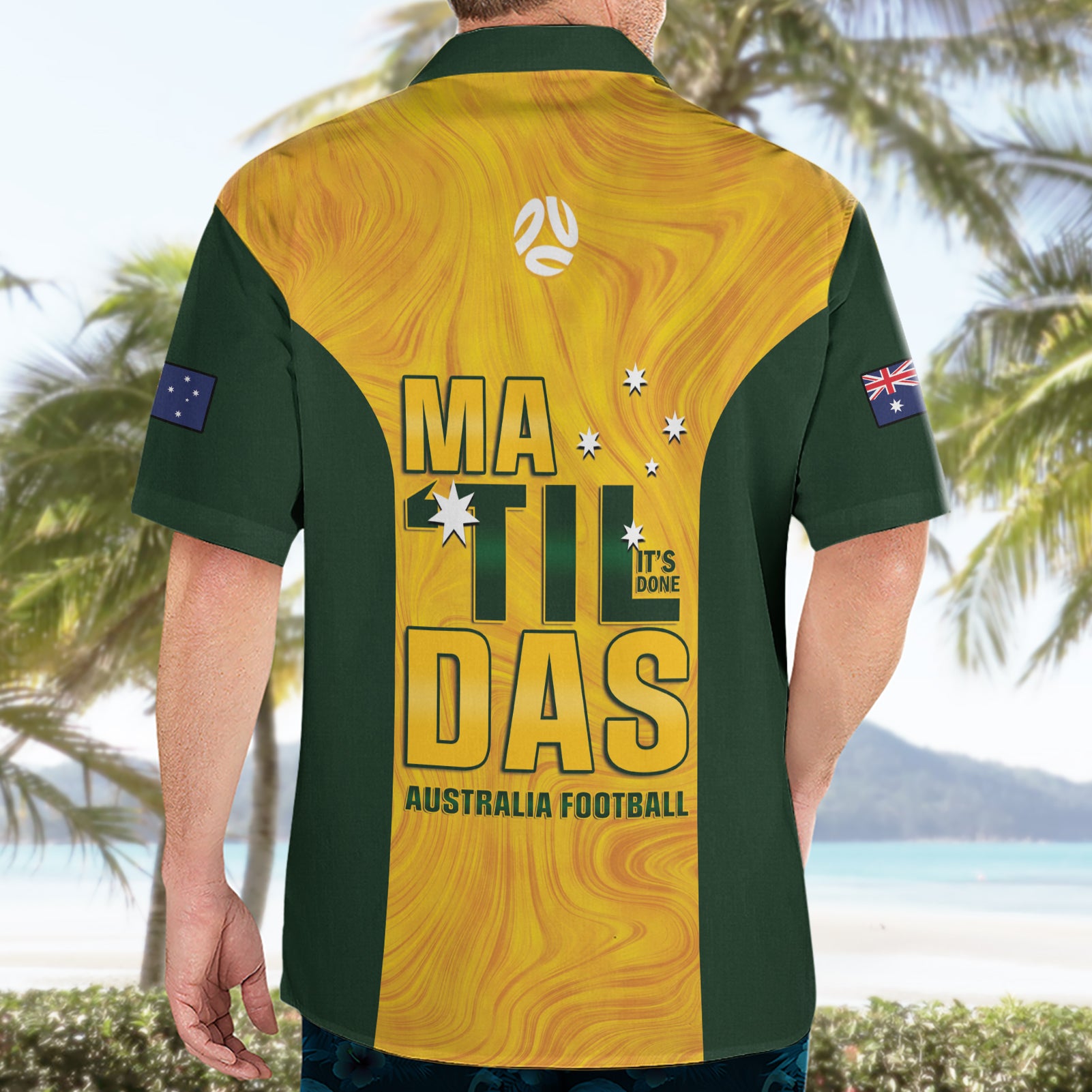 Australia Soccer Hawaiian Shirt Arnold Matildas Gold Version - Vibe Hoodie Shop