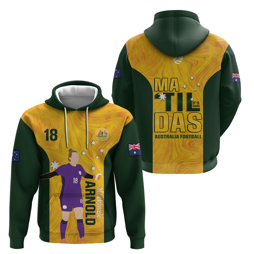 Australia Soccer Hoodie Arnold Matildas Gold Version - Vibe Hoodie Shop