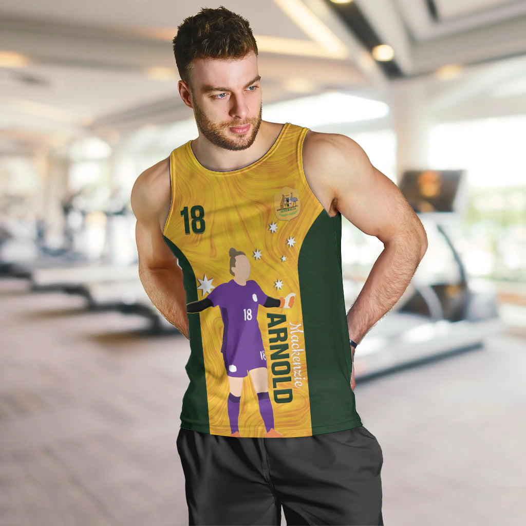 Australia Soccer Men Tank Top Arnold Matildas Gold Version - Vibe Hoodie Shop