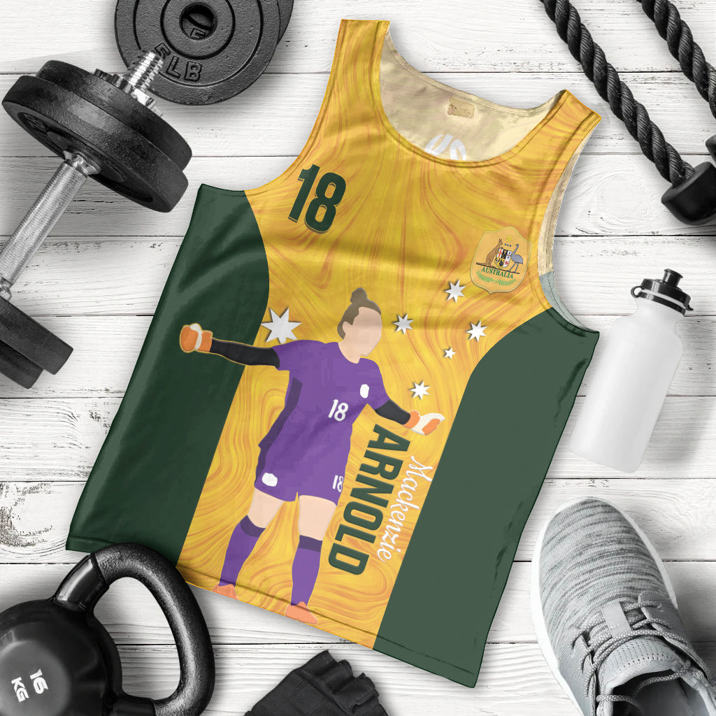 Australia Soccer Men Tank Top Arnold Matildas Gold Version - Vibe Hoodie Shop