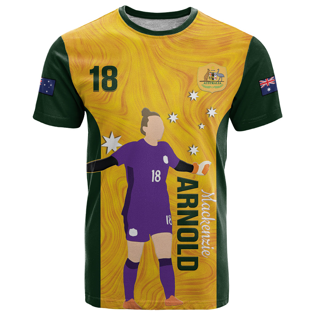 Australia Soccer T Shirt Arnold Matildas Gold Version - Vibe Hoodie Shop