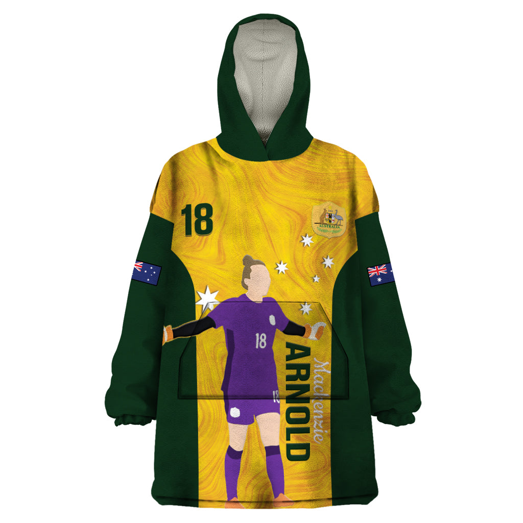 Australia Soccer Wearable Blanket Hoodie Arnold Matildas Gold Version - Vibe Hoodie Shop