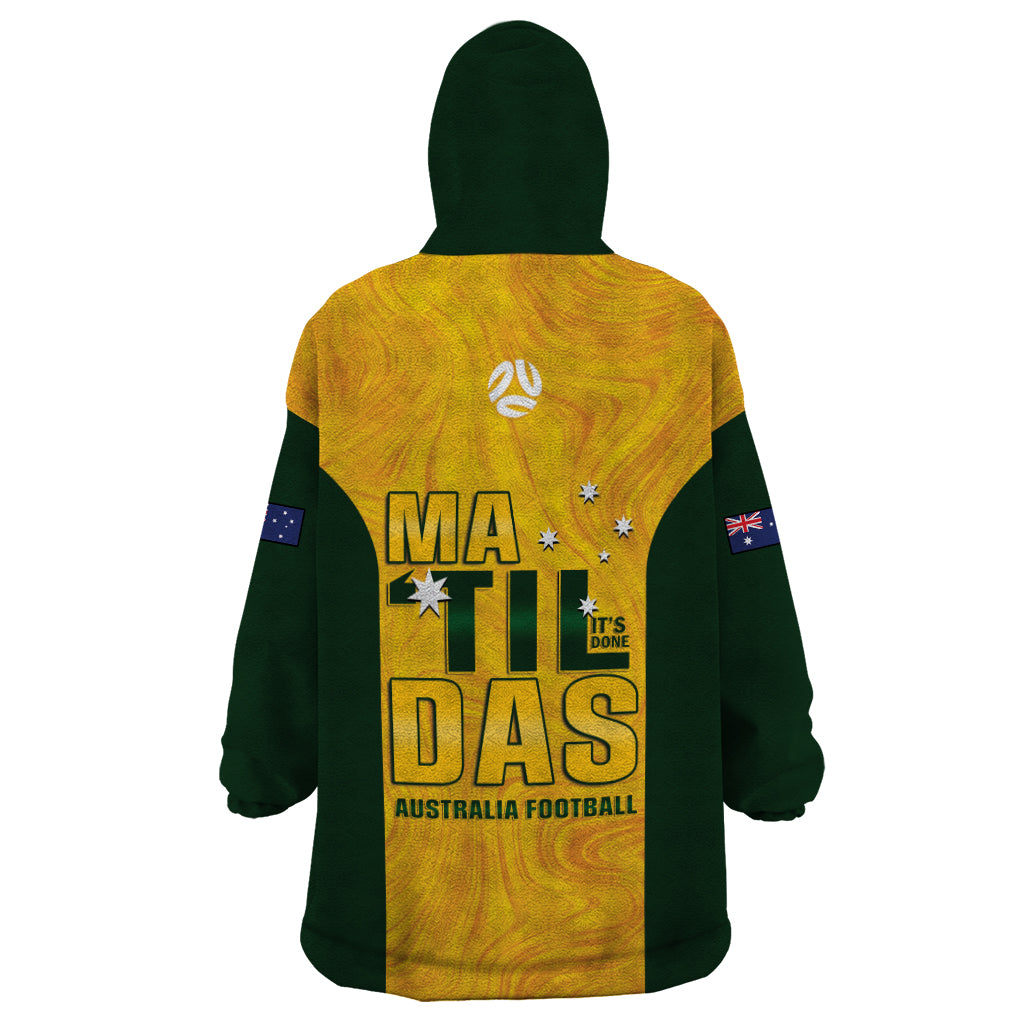 Australia Soccer Wearable Blanket Hoodie Arnold Matildas Gold Version - Vibe Hoodie Shop