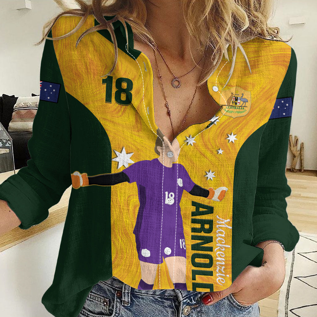 Australia Soccer Women Casual Shirt Arnold Matildas Gold Version - Vibe Hoodie Shop