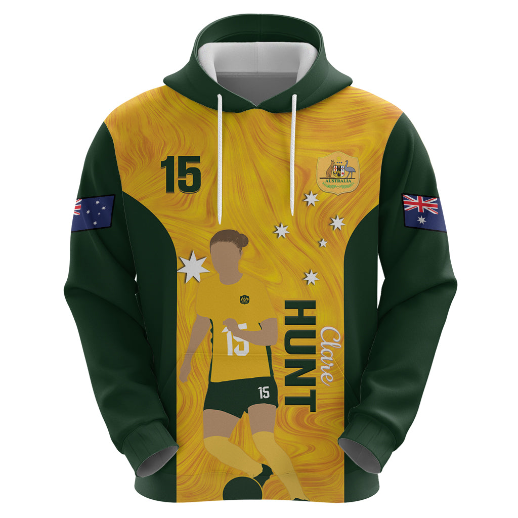 Australia Soccer Hoodie Clare Hunt Matildas Gold Version - Vibe Hoodie Shop