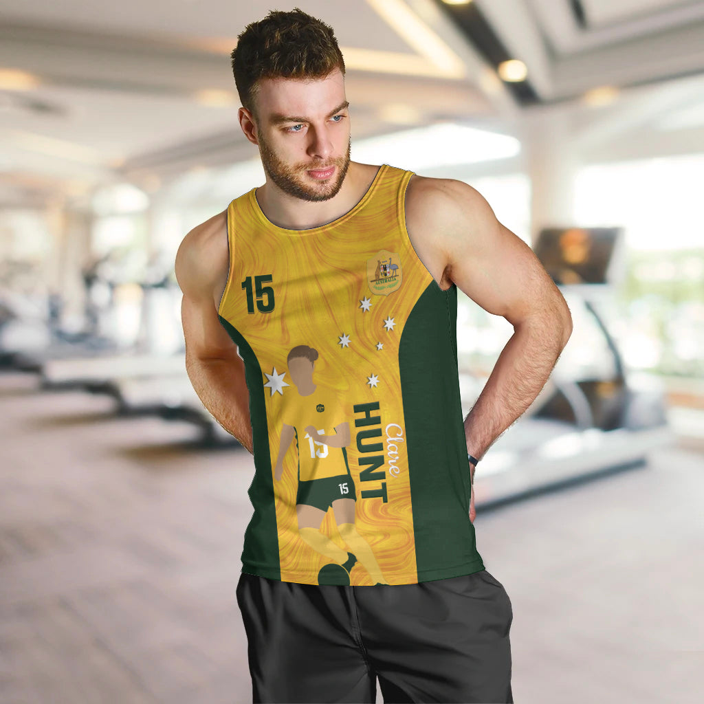 Australia Soccer Men Tank Top Clare Hunt Matildas Gold Version - Vibe Hoodie Shop