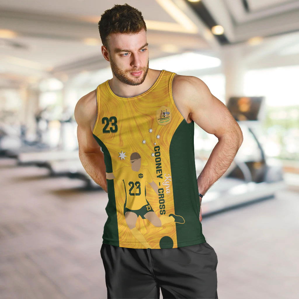 Australia Soccer Men Tank Top Cooney Cross Matildas Gold Version - Vibe Hoodie Shop