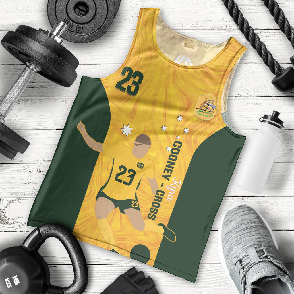 Australia Soccer Men Tank Top Cooney Cross Matildas Gold Version - Vibe Hoodie Shop