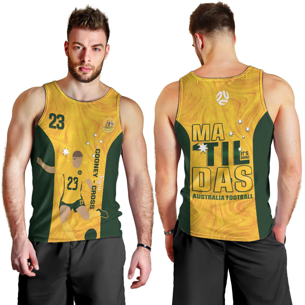 Australia Soccer Men Tank Top Cooney Cross Matildas Gold Version - Vibe Hoodie Shop