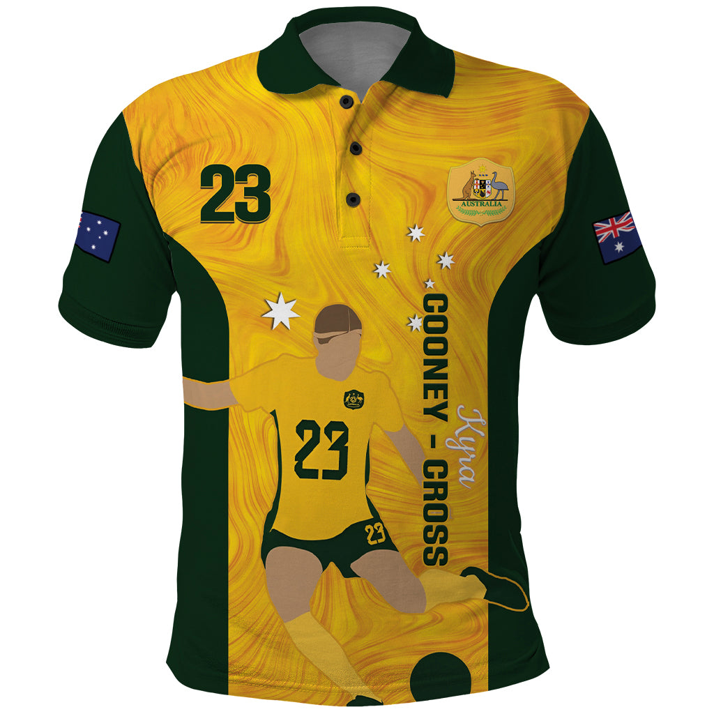 Australia Soccer Polo Shirt Cooney Cross Matildas Gold Version - Vibe Hoodie Shop