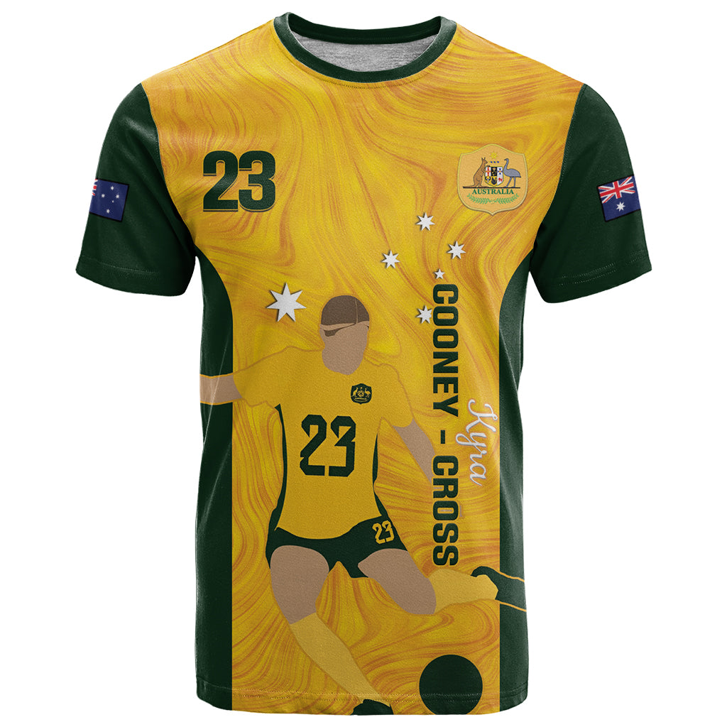 Australia Soccer T Shirt Cooney Cross Matildas Gold Version - Vibe Hoodie Shop