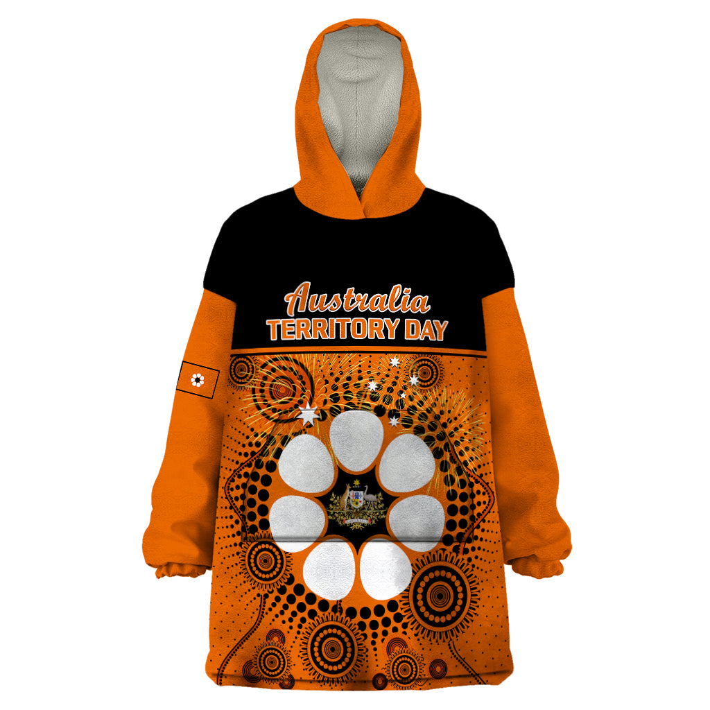 1 July Australia Territory Day Wearable Blanket Hoodie Aboriginal Pattern - Vibe Hoodie Shop