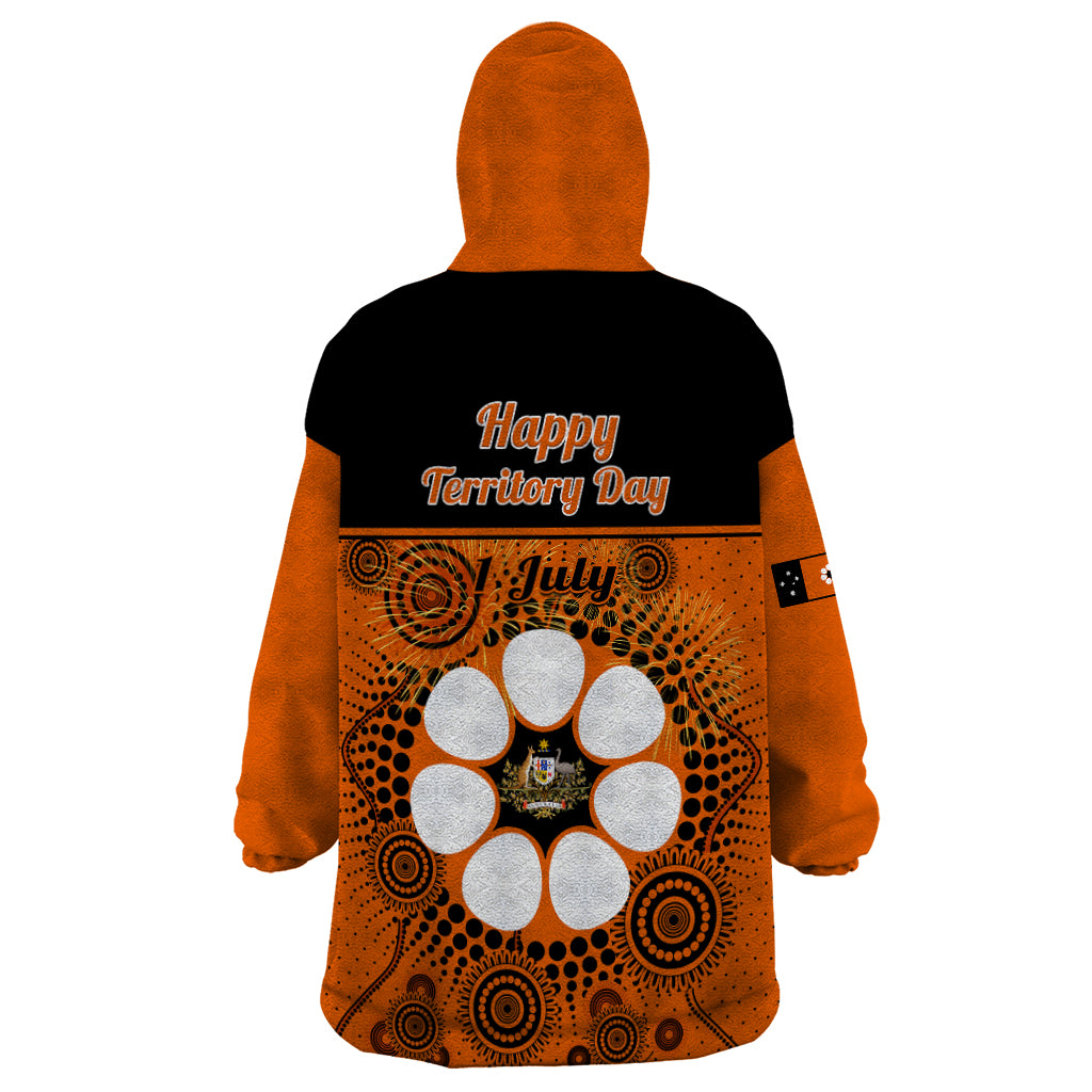 1 July Australia Territory Day Wearable Blanket Hoodie Aboriginal Pattern - Vibe Hoodie Shop