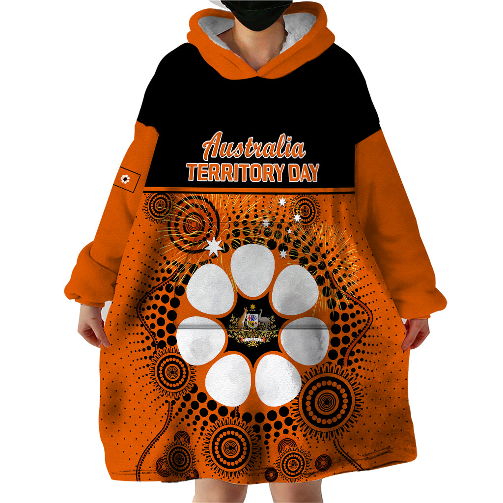 1 July Australia Territory Day Wearable Blanket Hoodie Aboriginal Pattern - Vibe Hoodie Shop