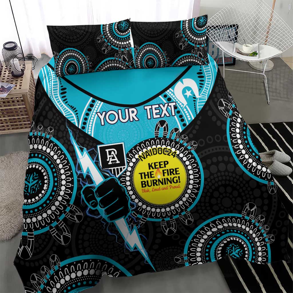 Custom AFL Power NAIDOC Week Bedding Set Keep The Fire Burning Indigenous Art - Vibe Hoodie Shop