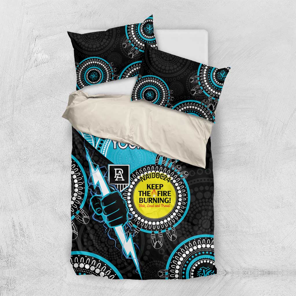 Custom AFL Power NAIDOC Week Bedding Set Keep The Fire Burning Indigenous Art - Vibe Hoodie Shop