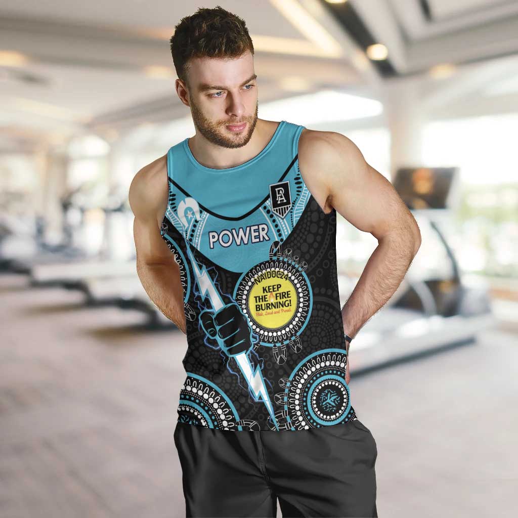 Custom AFL Power NAIDOC Week Men Tank Top Keep The Fire Burning Indigenous Art - Vibe Hoodie Shop