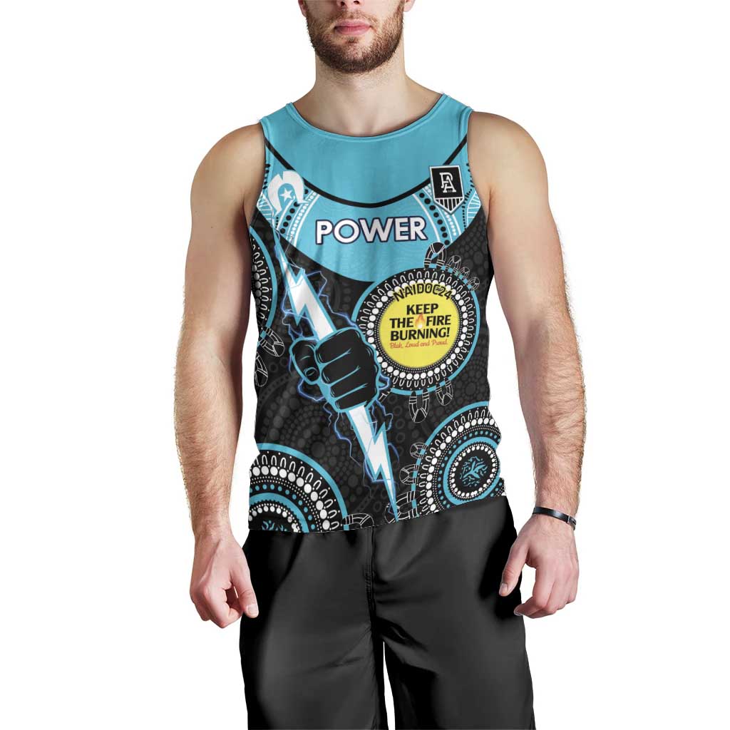 Custom AFL Power NAIDOC Week Men Tank Top Keep The Fire Burning Indigenous Art - Vibe Hoodie Shop