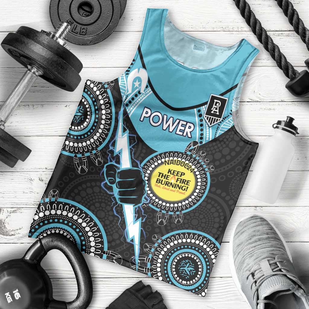 Custom AFL Power NAIDOC Week Men Tank Top Keep The Fire Burning Indigenous Art - Vibe Hoodie Shop