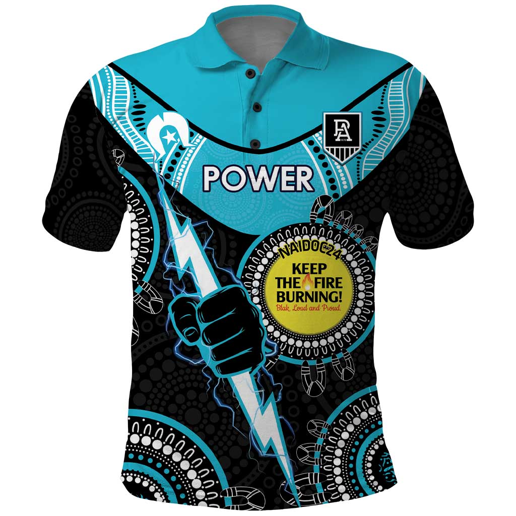 Custom AFL Power NAIDOC Week Polo Shirt Keep The Fire Burning Indigenous Art - Vibe Hoodie Shop