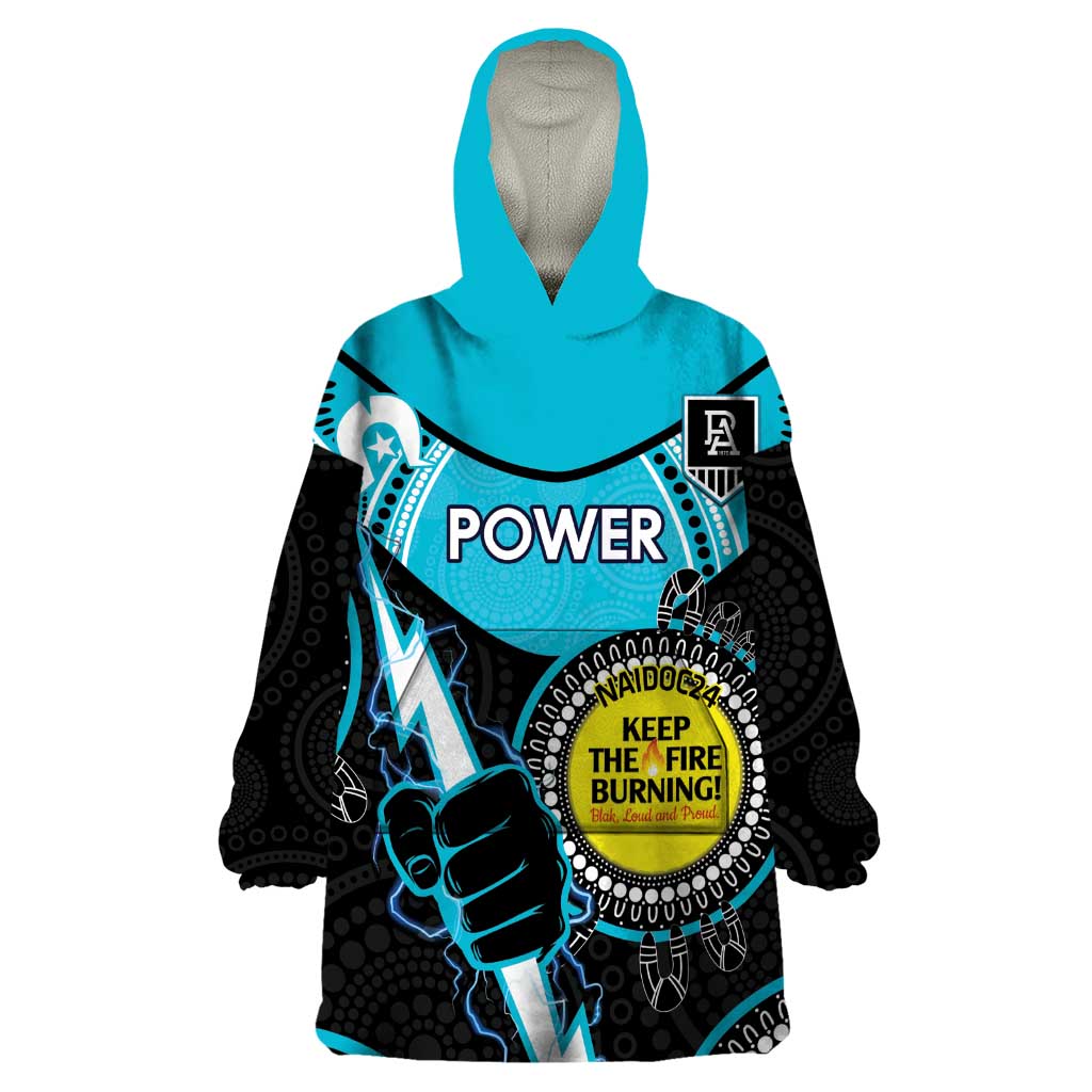 Custom AFL Power NAIDOC Week Wearable Blanket Hoodie Keep The Fire Burning Indigenous Art - Vibe Hoodie Shop