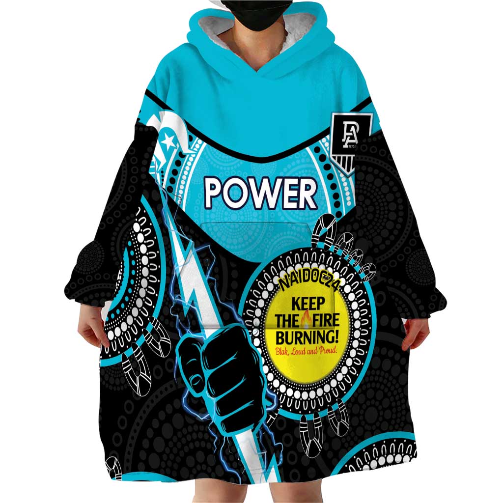 Custom AFL Power NAIDOC Week Wearable Blanket Hoodie Keep The Fire Burning Indigenous Art - Vibe Hoodie Shop